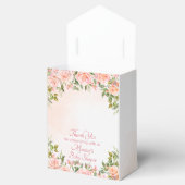 Pastel crème blush roze rozen op maat bedankdoosjes (Geopend)