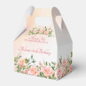 Pastel crème blush roze rozen op maat bedankdoosjes (Voorkant Zijde)