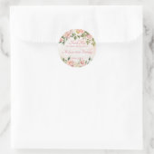 Pastel crème blush roze rozen op maat ronde sticker (Tas)