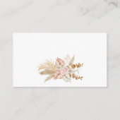 Pastel crème bruine gedroogde bloemen informatiekaartje (Achterkant)