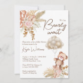 Pastel crème bruine gedroogde bloemen kaart (Voorkant)