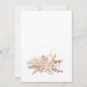 Pastel crème bruine gedroogde bloemen kaart (Achterkant)