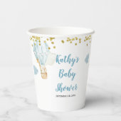 Pastel crème floral White Paper Cups Papieren Bekers (Achterkant)