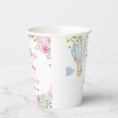 Pastel crème floral White Paper Cups Papieren Bekers (Links)