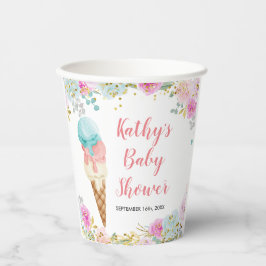 Pastel crème floral White Paper Cups Papieren Bekers