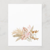 Pastel crème gedroogde bloemen boho budget uitnodi (Achterkant)