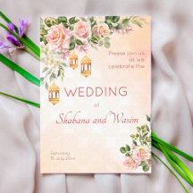 Pastel crème rozen Marokkaanse lantaarns trouwend