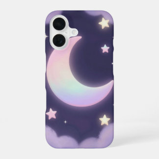 Pastel Crescent Moon and Stars Phone Case iPhone 16 Hoesje