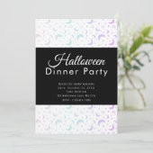Pastel Crescent Moons Sterren Halloween Diner Part Kaart (Staand voorkant)