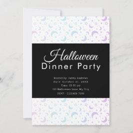 Pastel Crescent Moons Sterren Halloween Diner Part Kaart