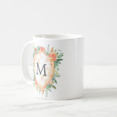 pastel crest winter floral monogram mok (Voorkant links)