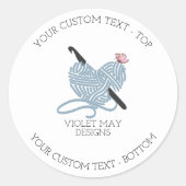 Pastel Crochet Hook en Yarn Multi Purpose Ronde Sticker (Voorkant)