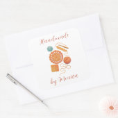 Pastel Crochet hook Yarn Watercolor Crocheting Vierkante Sticker (Envelop)