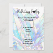 PASTEL CRYSTAL GLITTER BIRTHDAY INVITATIE KAART (Voorkant)