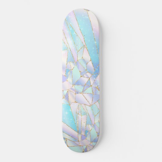 Pastel Crystal GOLD Skateboard Deck (Voorkant)