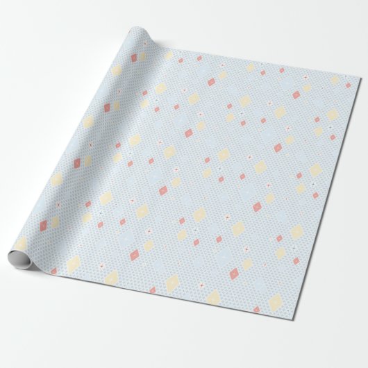 Pastel Crystal Star Pattern Wrapping Paper Cadeaupapier (Uitgerold)