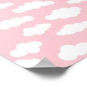 Pastel Cumulus wolken asthetische witte en roze ku Poster (Hoek)