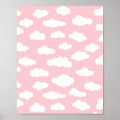 Pastel Cumulus wolken asthetische witte en roze ku Poster (Voorkant)