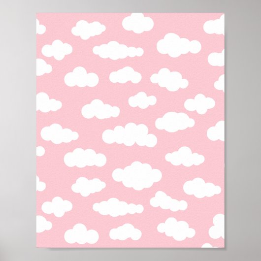 Pastel Cumulus wolken asthetische witte en roze ku Poster (Voorkant)