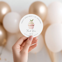 Pastel Cupcake Bakkerij Snoepjes Bedankt Ronde Sticker