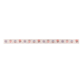Pastel Cupcake Confetti Pattern Ribbon Satijnen Lint