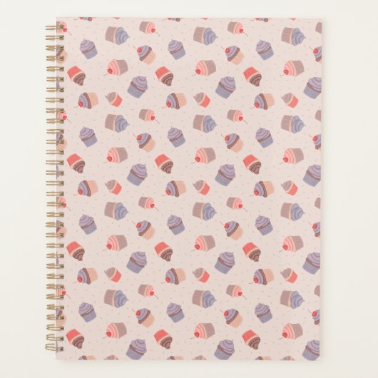 Pastel Cupcake Confetti Spiral Bound Planner (Voorkant)