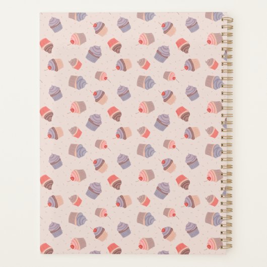Pastel Cupcake Confetti Spiral Bound Planner (Achterkant)