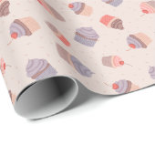 Pastel Cupcake Confetti Verjaardag Wrapping Paper Cadeaupapier (Rol Hoek)