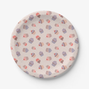 Pastel Cupcake Confetti Verjaardagsfeest Borden Papieren Bordje