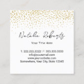 Pastel Cupcake Gold Confetti Bakkerij & banketbakk Vierkante Visitekaartje (Achterkant)