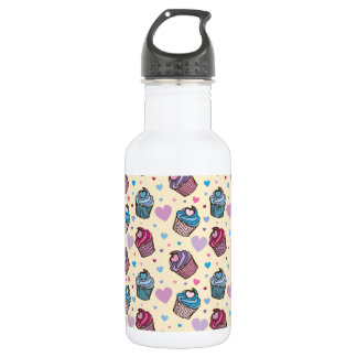 Pastel Cupcake Heart Patroon Waterfles