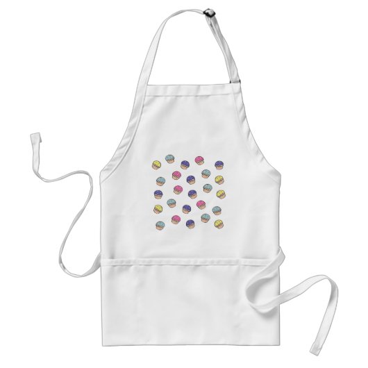 Pastel Cupcake Patroon Standaard Schort (Voorkant)