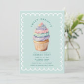 Pastel Cupcake Sweet Baby shower Sprinkle Kaart (Staand voorkant)