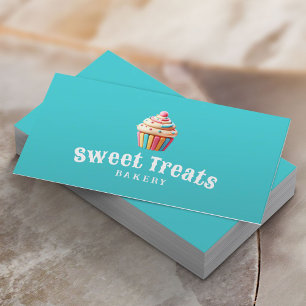 Pastel Cupcake Sweet Bakkerij & gebak Turquoise Visitekaartje