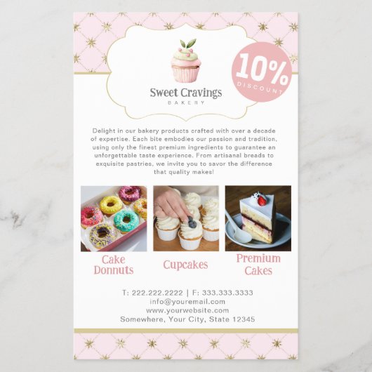 Pastel Cupcake Sweet Treats Bakkerij Korting Flyer (Voorkant)