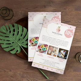 Pastel Cupcake Sweet Treats Bakkerij Korting Flyer