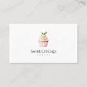 Pastel Cupcake Sweet Treats Bakkerij Waterverf Visitekaartje (Voorkant)