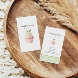 Pastel Cupcake Sweet Treats Bakkerij Waterverf Visitekaartje