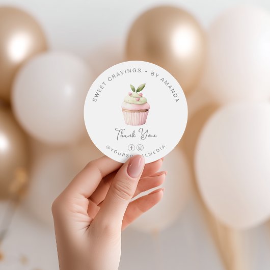 Pastel Cupcake Sweet Treats Bakkerij Waterverf Visitekaartje