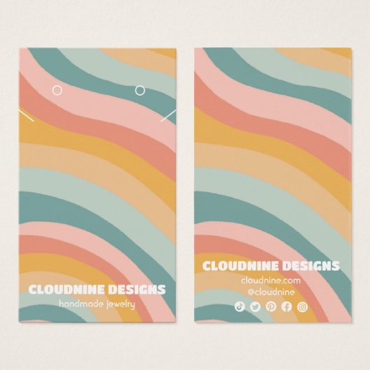 Pastel Curve Oorbel Ketting Sieraden Display Kaart (Voorkant /achterkant)