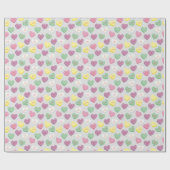 Pastel Custom Conversation Snoep Hearts Gift Wrap Cadeaupapier (Vlak)