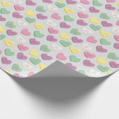 Pastel Custom Conversation Snoep Hearts Gift Wrap Cadeaupapier (Hoek)