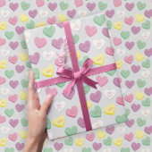 Pastel Custom Conversation Snoep Hearts Gift Wrap Cadeaupapier