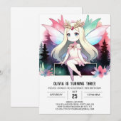 Pastel Custom Fairy Verjaardag Kaart (Voorkant / Achterkant)