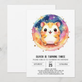 Pastel Custom Hamster Verjaardag Kaart (Voorkant / Achterkant)