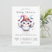 Pastel Custom Owl Baby shower Kaart (Staand voorkant)