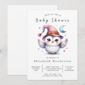 Pastel Custom Owl Baby shower Kaart (Voorkant / Achterkant)