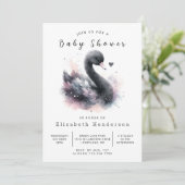 Pastel Custom Swan Baby shower Kaart (Staand voorkant)