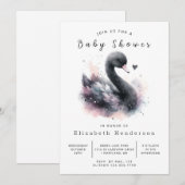 Pastel Custom Swan Baby shower Kaart (Voorkant / Achterkant)