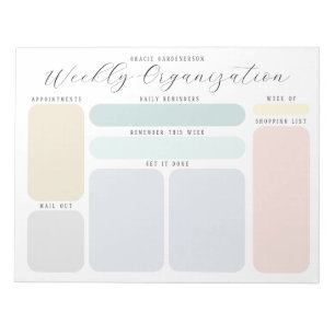 Pastel Custom Weekly te doen Organisatie Notitieblok